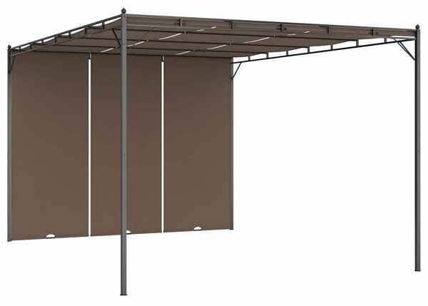 Zahradní altán s bočním závěsem 4 x 3 x 2,25 m taupe 312264