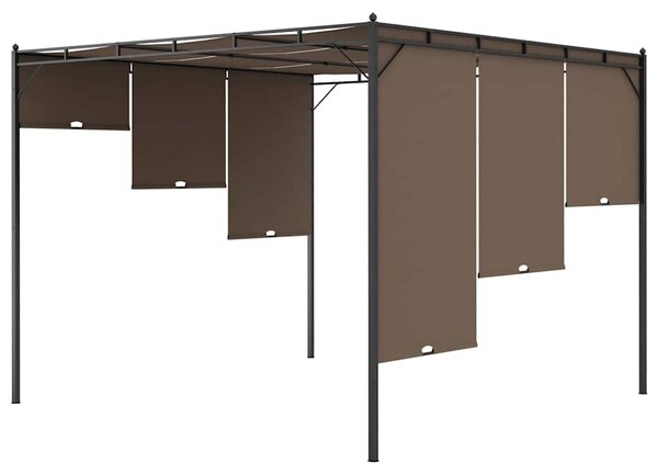 Zahradní altán s bočním závěsem 3 x 3 x 2,25 m taupe 312263