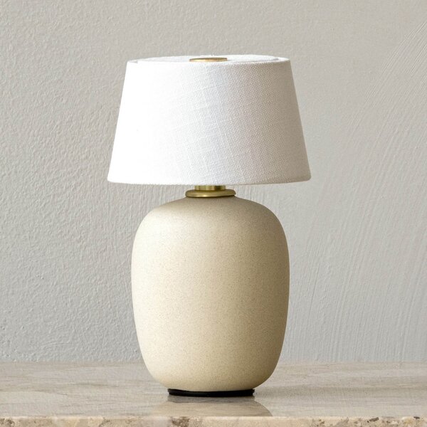 Stolní lampa Audo Copenhagen, Torso, stmívatelné, Béžová, Obývací pokoj, Keramika, Design