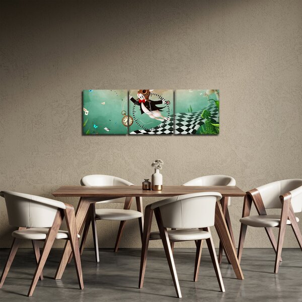 Obraz - Fantasy králíček (s hodinami) (90x30 cm)