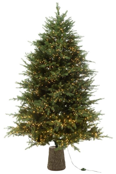 Umělý vánoční strom s LED světlem J-line Rega 210 cm