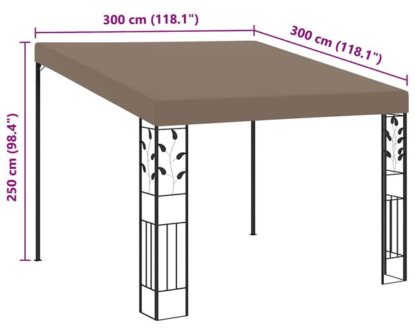 Altán ke zdi 3 x 3 x 2,5 m taupe 312265