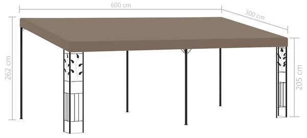 Altán ke zdi 6 x 3 x 2,5 m taupe 312267