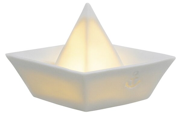 Porcelánová LED svítící lodička White