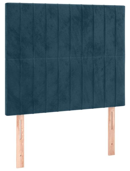 Čelo postele s LED tmavě modré 90x5x118/128 cm samet 3122702
