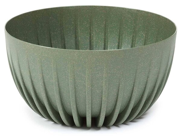 PLASTOVÝ KVĚTINÁČ STRIPPED ECO SADA 2KS 16X30 CM+15X24 CM ZELENÁ
