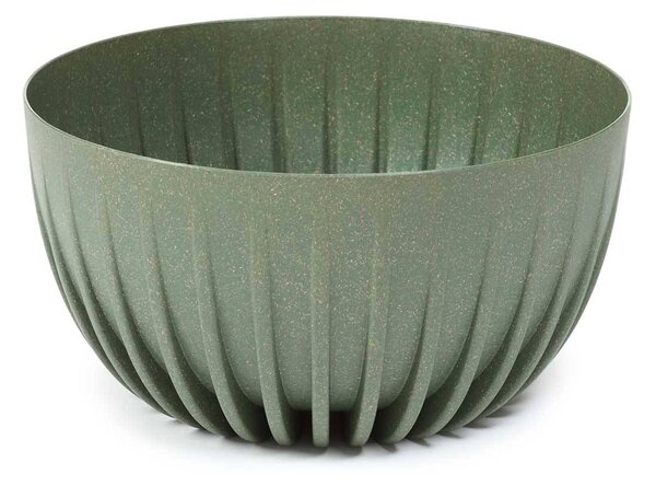 PLASTOVÝ KVĚTINÁČ STRIPPED ECO SADA 2KS 16X30 CM+15X24 CM ZELENÁ
