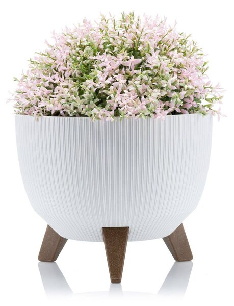 PLASTOVÝ KVĚTINÁČ ROSA LINEA ECO SADA 2KS 15X24,3 CM+18,3X29,2 CM BÍLÁ