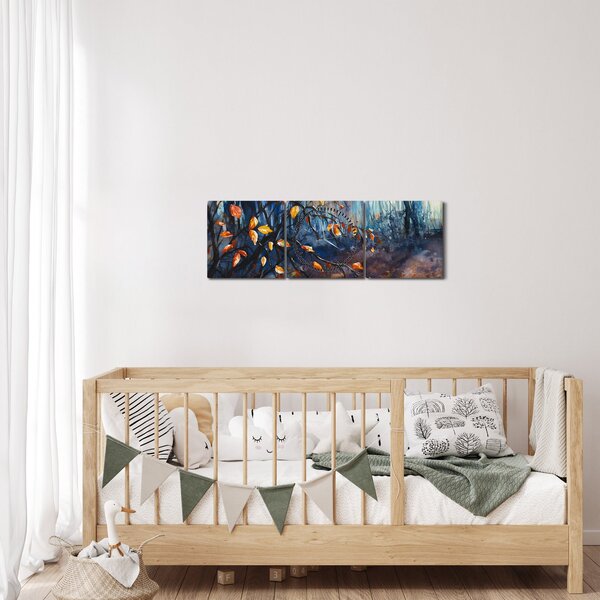 Obraz - Paprsky podzimního slunce (s hodinami) (90x30 cm)