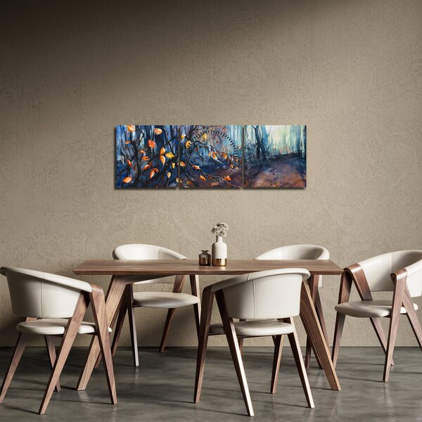 Obraz - Paprsky podzimního slunce (s hodinami) (90x30 cm)
