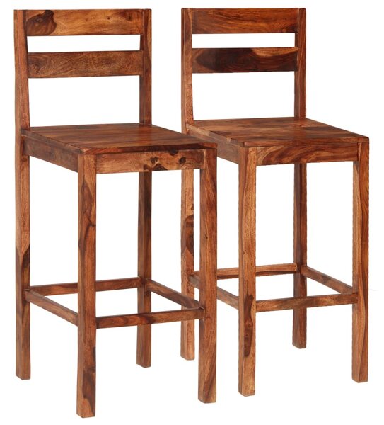 Barové židle 2 ks hnědé masivní sheeshamové dřevo