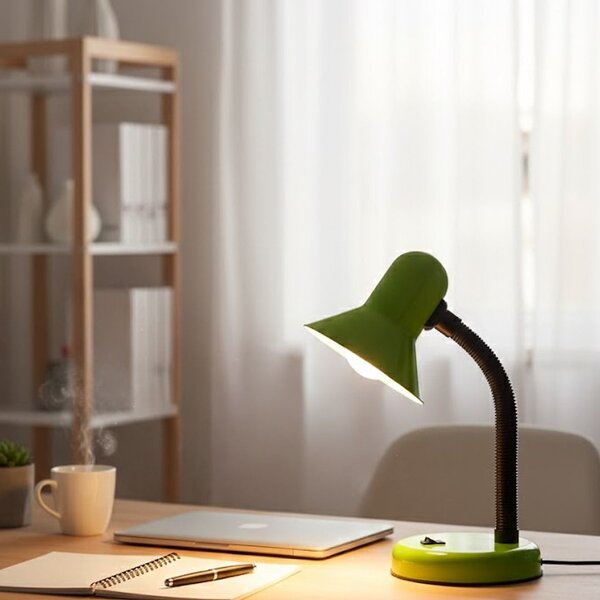 Stolní lampa Mentor, 1x zelené stínítko, gr