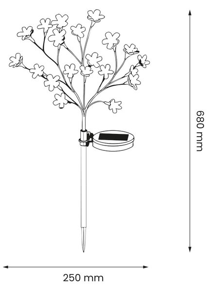 Exteriérové ​​solární zapichovací svítidlo Tree, RGB