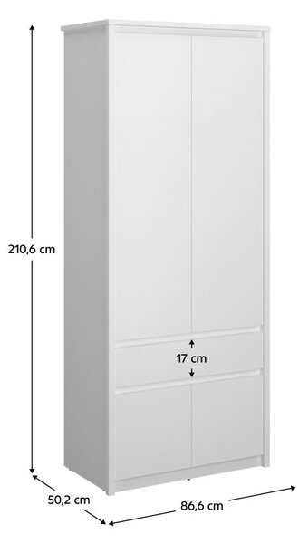 Šatní skříň ERODON (bílá)