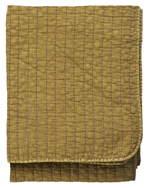 Prošívaný přehoz Mustard gold / Grey 130 × 180 cm