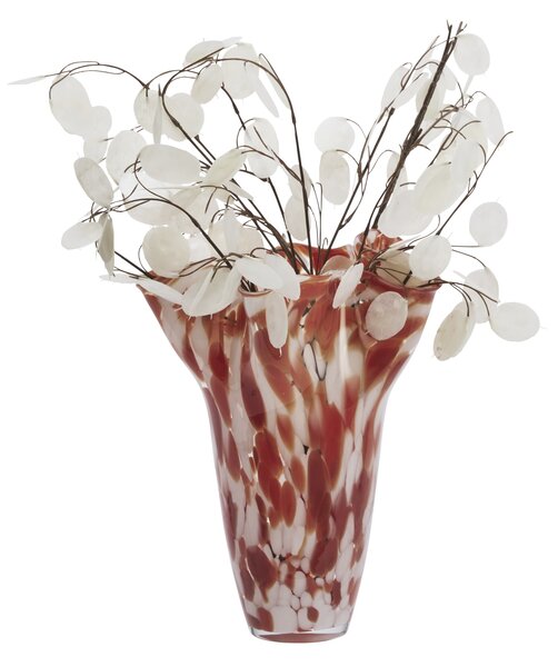 Váza z brokového skla Rust / White / Clear