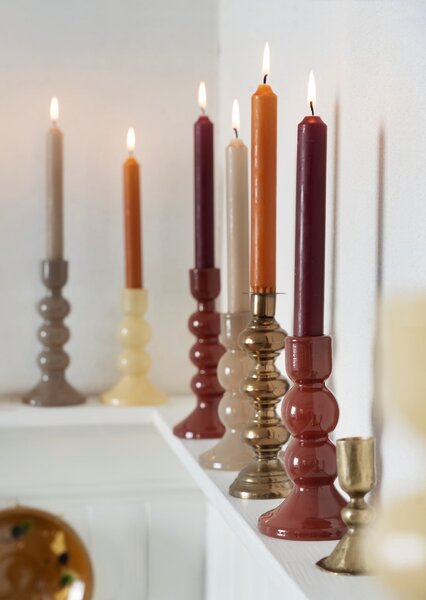 Skleněný svícen Maroon 14,5 cm