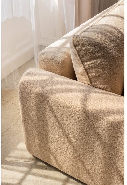 Šedá rozkládací pohovka z textilie bouclé 247 cm Quinoa – Bonami Selection