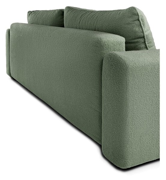 Zelená rozkládací pohovka z textilie bouclé 247 cm Quinoa – Bonami Selection