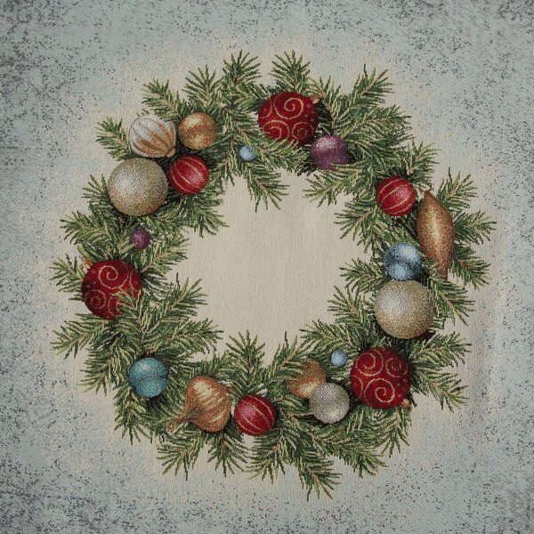 VÁNOČNÍ GOBELÍNOVÝ UBRUS PINE 100X100 CM VZOROVANÁ