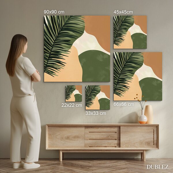 DUBLEZ | Minimalistický obraz - Palmový list | UV tisk, Premium