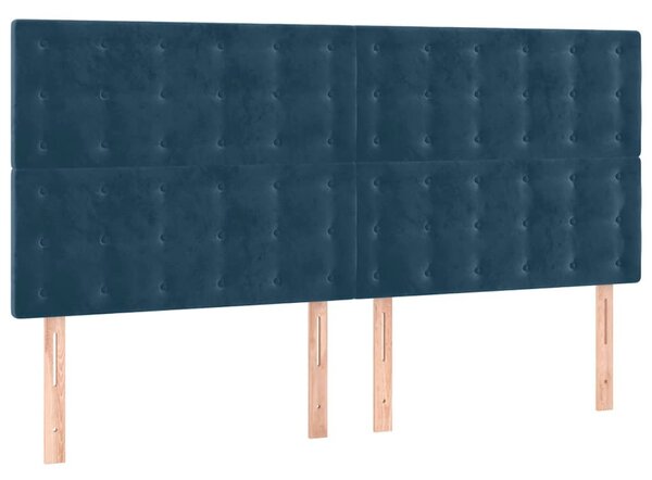 Čelo postele s LED tmavě modré 180x5x118/128 cm samet 3122922