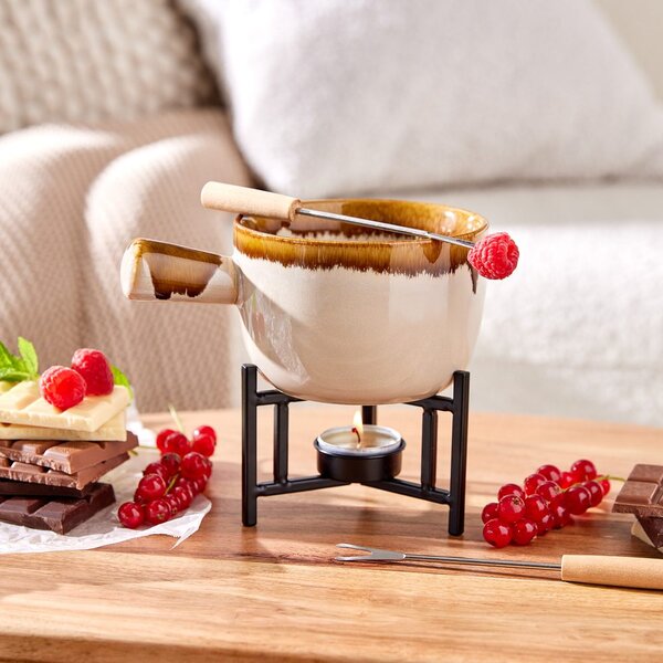 AU CHOCOLAT Fondue na čokoládu 2 vidličky - béžová