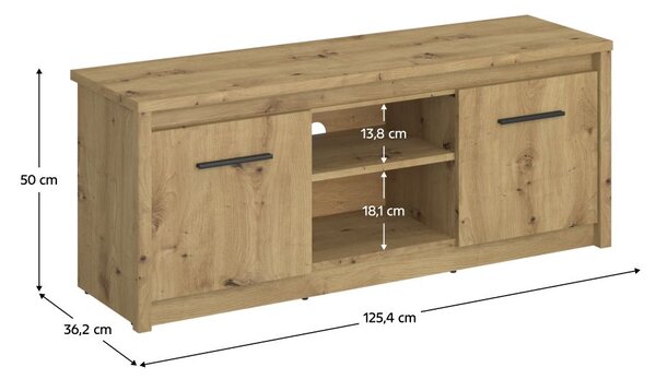TV stolek/skříňka IRON (dub artisan)