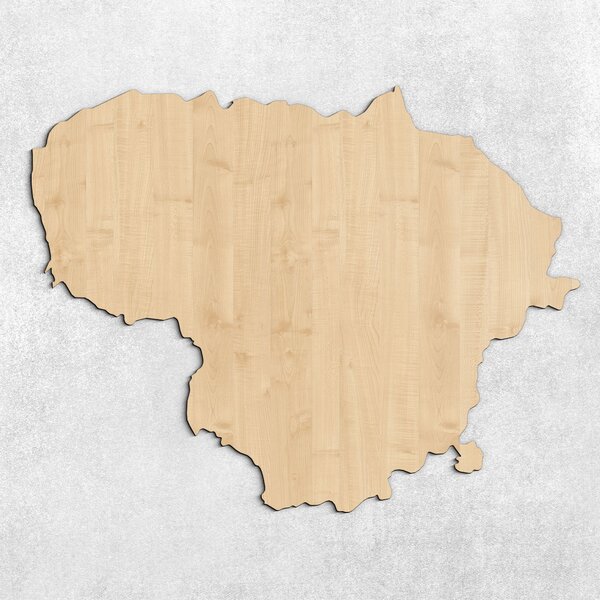 DUBLEZ | Dřevěná mapa na zeď - Litva | Obraz