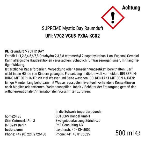 SUPREME Vůně do bytu Mystic Bay 500 ml