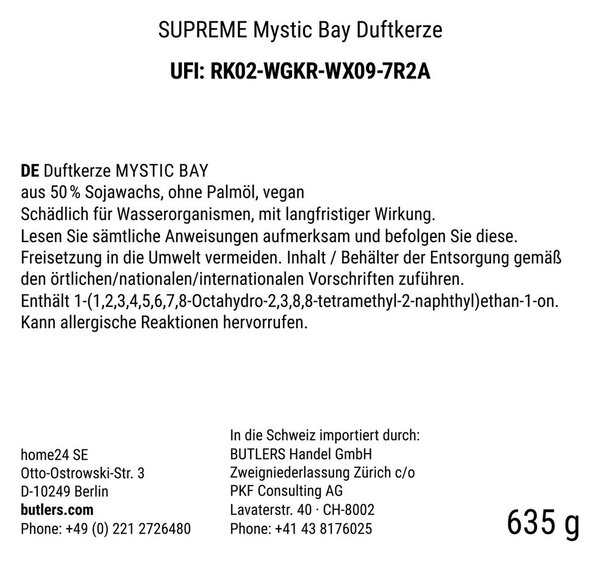 SUPREME Vonná svíčka velká Mystic Bay