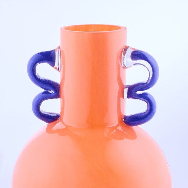 SLING Váza 21 cm - oranžová/modrá