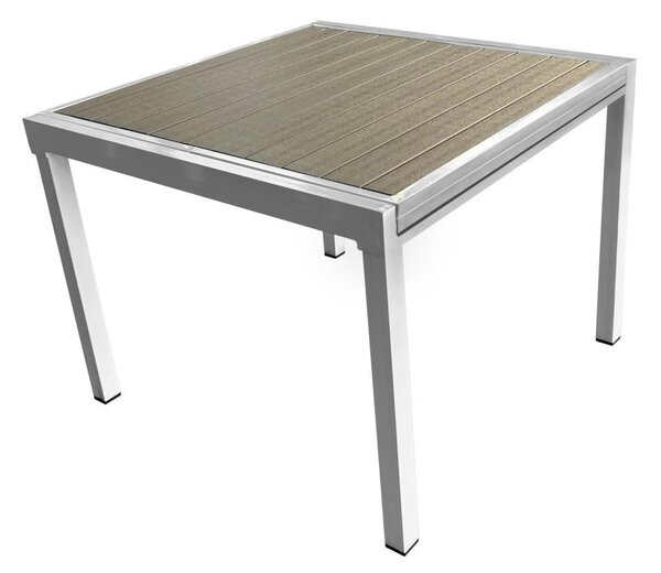 Rozkládací zahradní stůl DARIO (bílá ocel + šedá) (pro 4-8 osob). 1091738