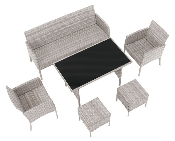 Zahradní ratanový set LELON (světle šedá) (pro 4-6 osob)