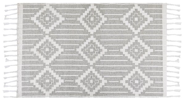 Venkovní koberec 140 x 200 cm šedý/bílý TABIAT