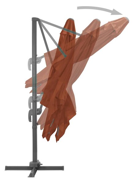 Konzolový zahradní slunečník s hliníkovou tyčí terakotový 400 x 300 cm 312317