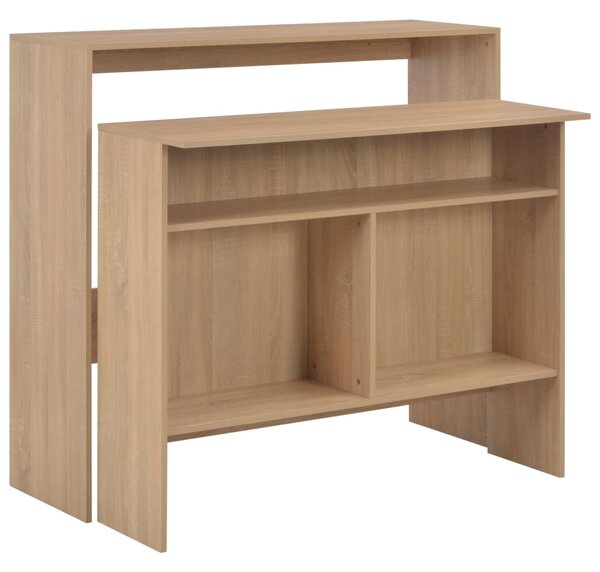 Barový stůl se 2 stolními deskami dubový 130 x 40 x 120 cm