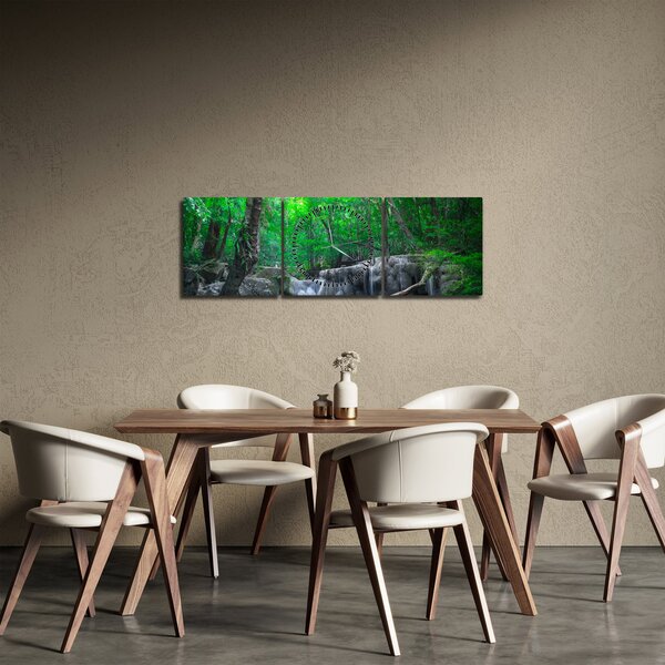 Obraz - Vodopád Erawan, Kanchanaburi, Thajsko (s hodinami) (90x30 cm)
