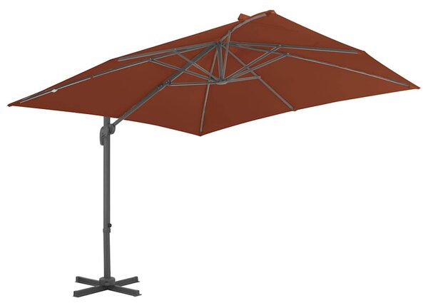 Konzolový zahradní slunečník s hliníkovou tyčí terakotový 400 x 300 cm 312317