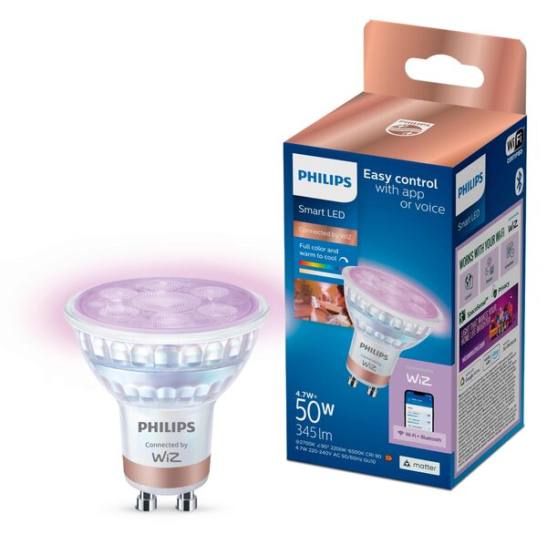 WiZ Smart LED 50W bodové světlo PAR16, GU10 345lm 2200-6500K