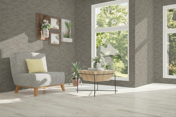 Vliesová tapeta na zeď, hnědá, šedá, imitace výšivky, vlnky, TN29021, Terra Nova, Decoprint