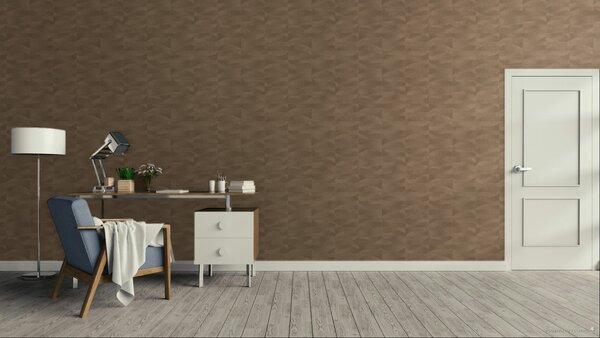 Vliesová tapeta na zeď, hnědá, imitace výšivky, vlnky, TN29024, Terra Nova, Decoprint