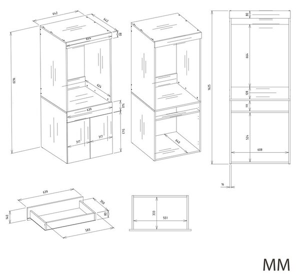 TP Living Koupelnová skříňka na pračku s nástavcem POLA TWIN 1S Z 64 cm bílá