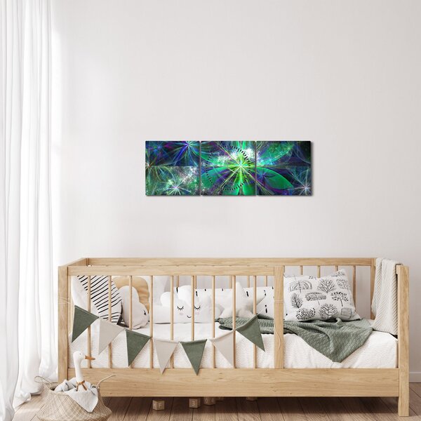 Obraz - Abstraktní geometrické tvary (s hodinami) (90x30 cm)