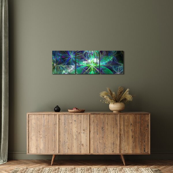 Obraz - Abstraktní geometrické tvary (s hodinami) (90x30 cm)