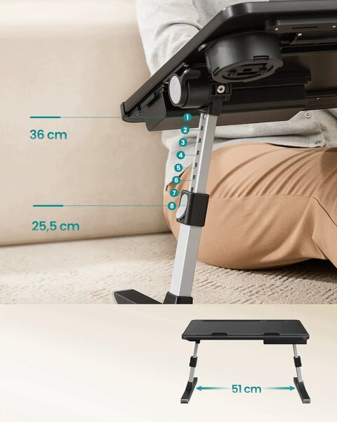 SONGMICS Stojan na notebook Vasagle Ding 56 cm černý