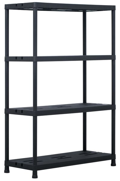 Skladové regály 2 ks černé 220 kg 90 x 40 x 138 cm plastové