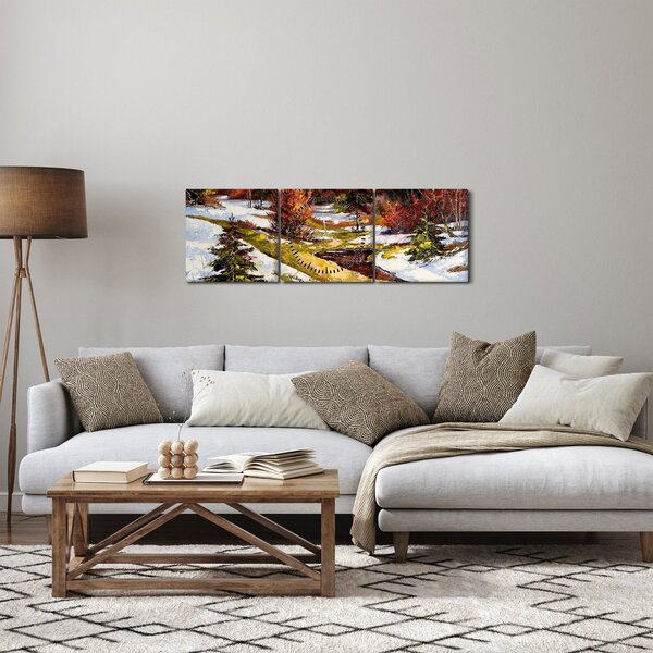 Obraz - Příchod jara (s hodinami) (90x30 cm)
