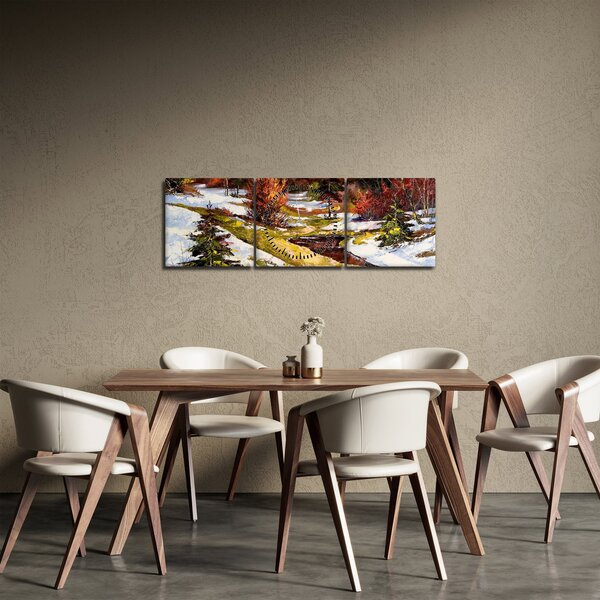 Obraz - Příchod jara (s hodinami) (90x30 cm)