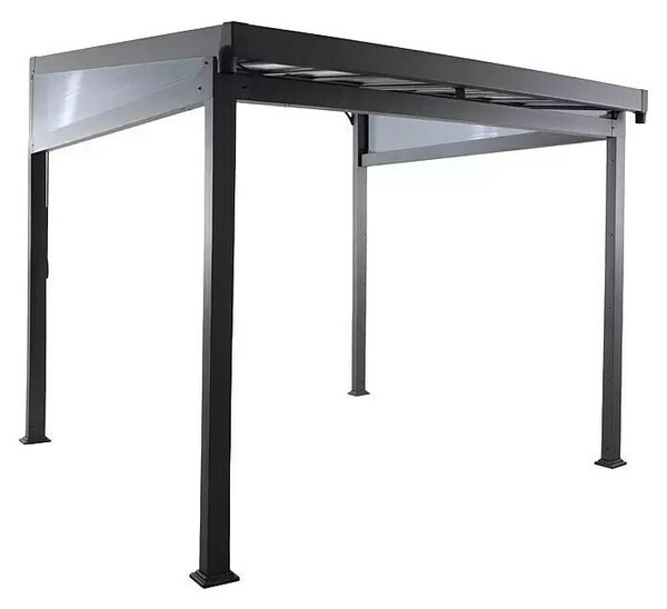Sunfun Ibiza Cabrio Pergola s nastavitelnou střechou, půdorysný rozměr: 3 × 3 m, výška: 2,46 – 2,85 m, černá, antracit